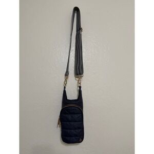 WanderFull HydroBag Navy Blue Quilted Puffer Water Bottle Carrier Crossbody Bag